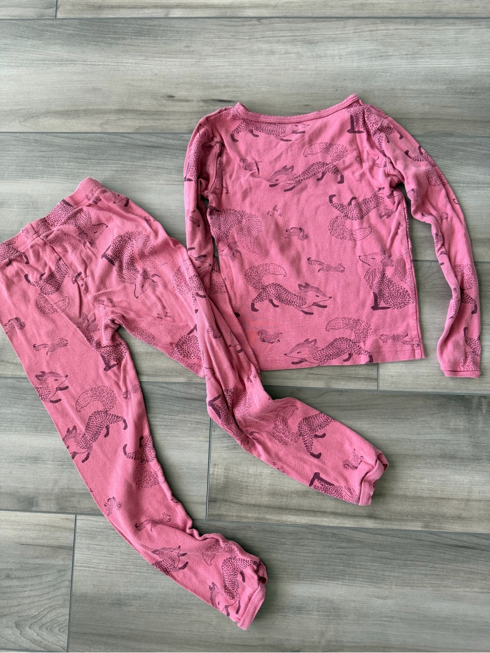 Carter's Pink Fox Print Long Sleeve Pajama Set